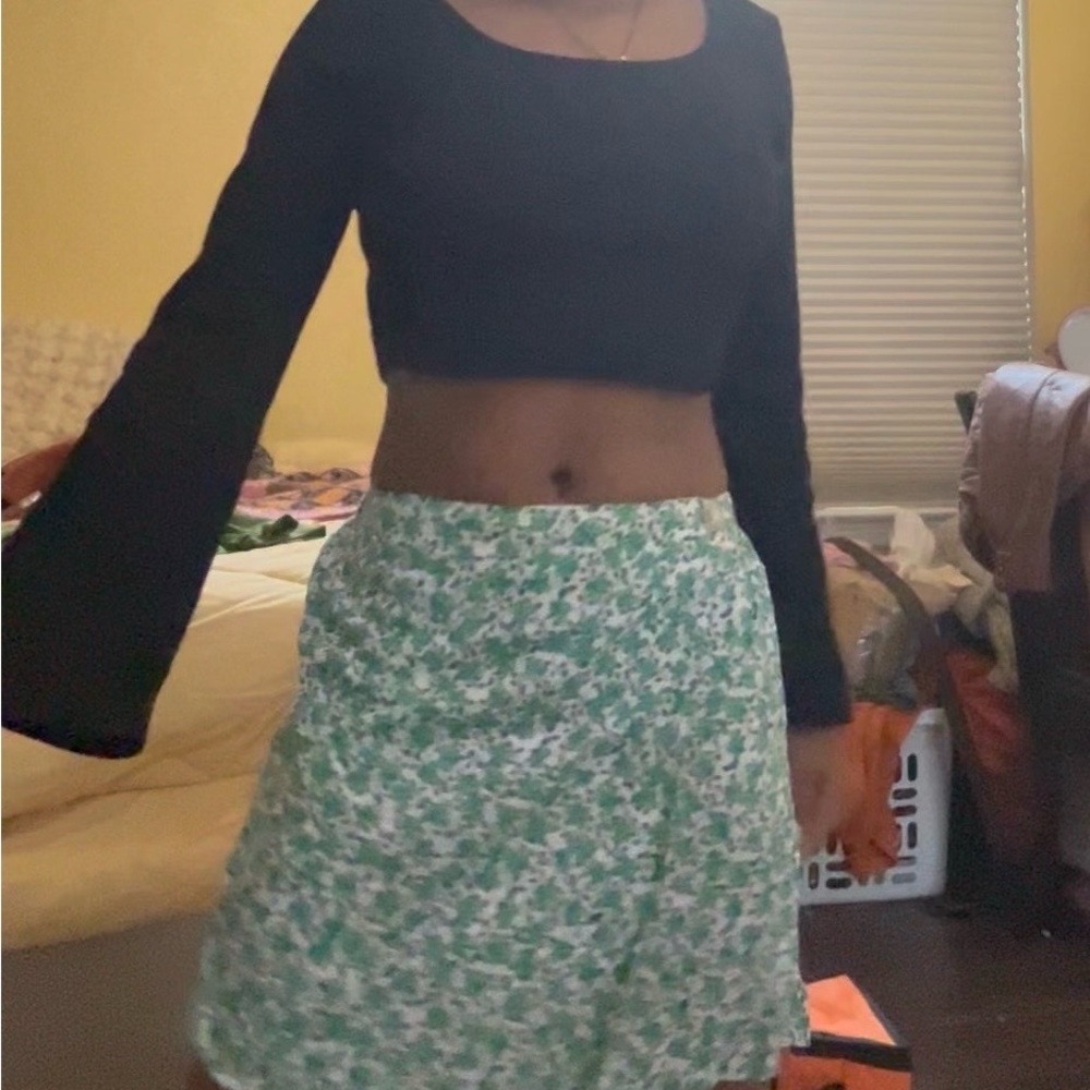 Floral Green Skirt